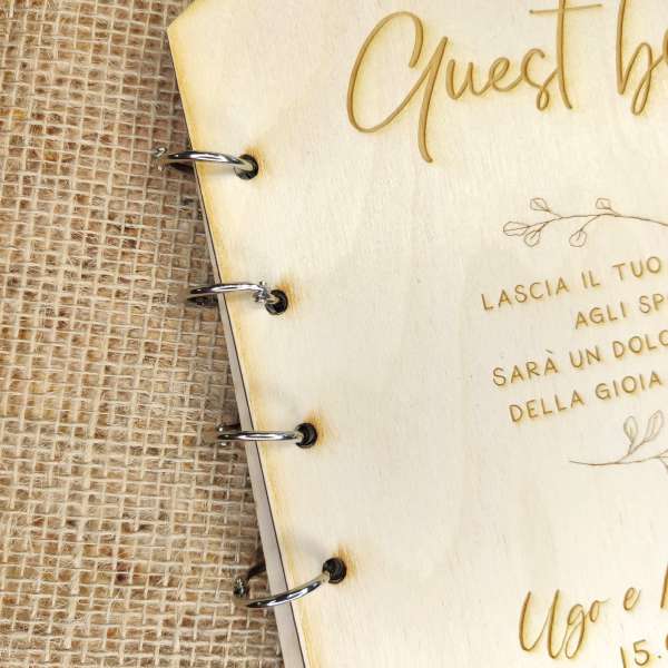 guestbook copertina di legno personalizzata ecofattoart